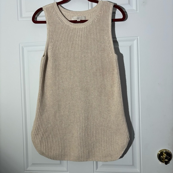 LOFT Tops - Loft Beige Knit Sweater Tank Top, Size Medium
